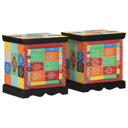 Noční Skříňka Multicolour 40X35X45 Cm Masivní Dřevo Mango