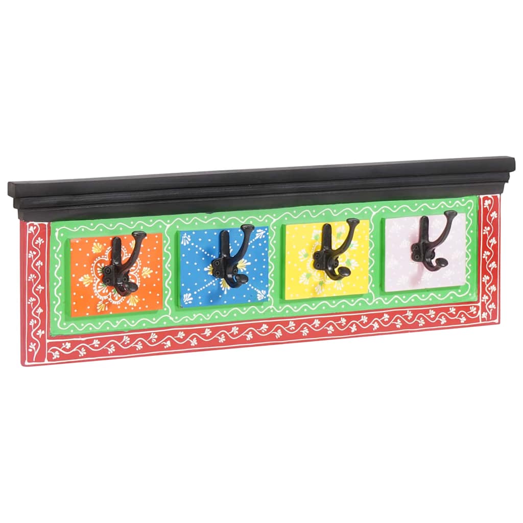 Věšák Na Kabáty Černá 80 X 25 X 2 Cm Masivní Mangové Dřevo