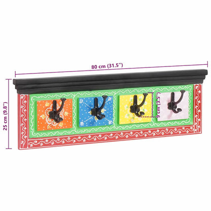 Věšák Na Kabáty Černá 80 X 25 X 2 Cm Masivní Mangové Dřevo