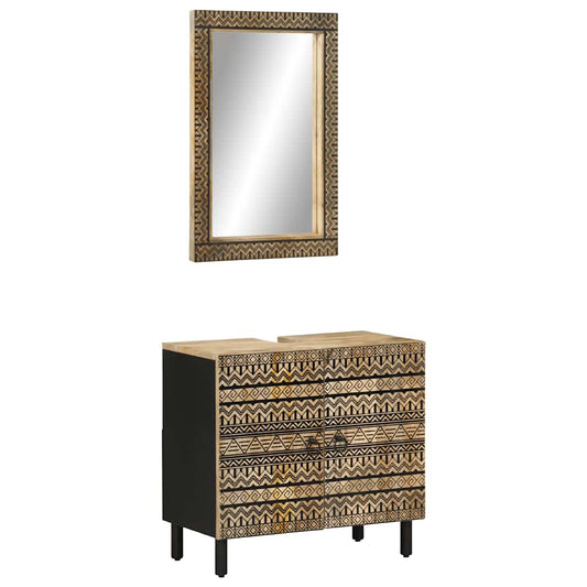 2Dílná Koupelnová Sestava Masivní Mangovníkové Dřevo