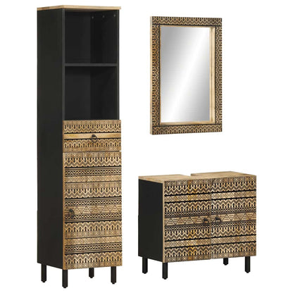 3Dílná Koupelnová Sestava Masivní Mangovníkové Dřevo