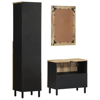 3Dílná Koupelnová Sestava Masivní Mangovníkové Dřevo