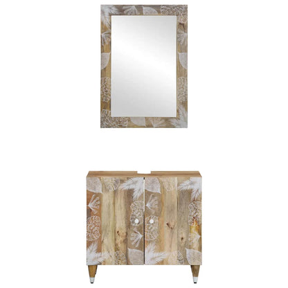 2Dílná Koupelnová Sestava Masivní Mangovníkové Dřevo Tmavě Moddrá