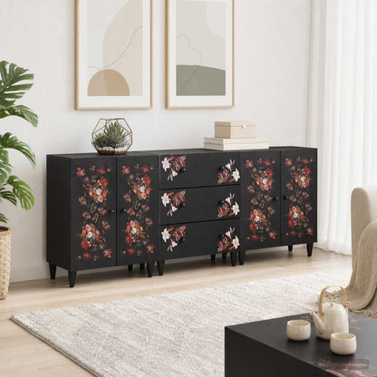 Úložné Skříně 3 Ks 180 X 33 X 75 Cm Masivní Mangové Dřevo