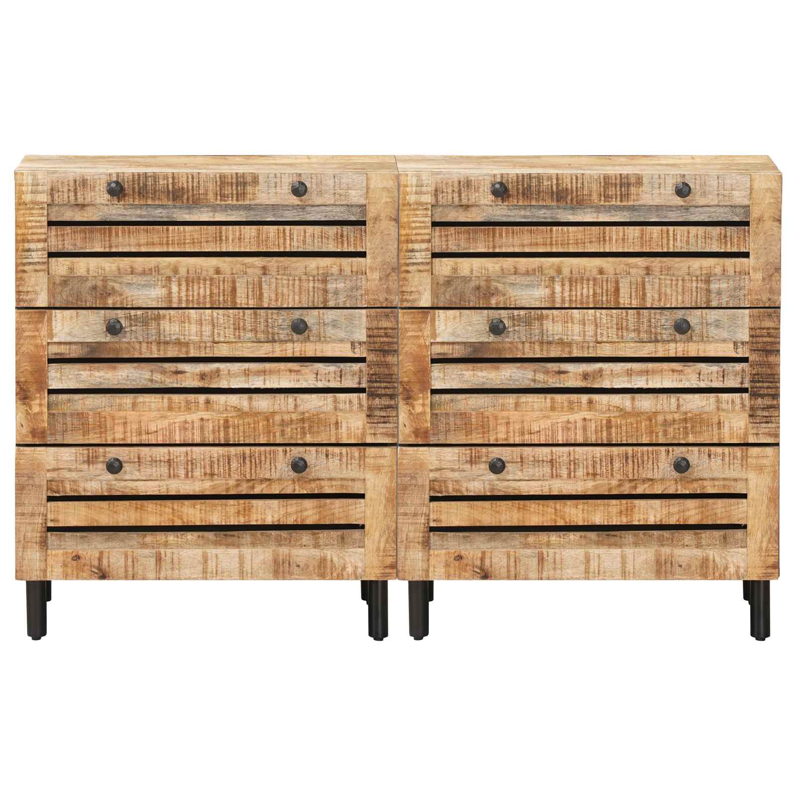 Úložné Skříně 2 Ks 120 X 33 X 75 Cm Masivní Mangové Dřevo