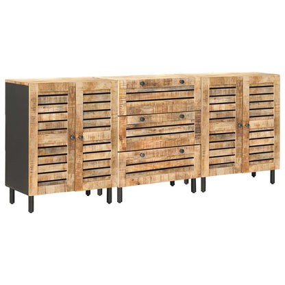 Úložné Skříně 3 Ks 180 X 33 X 75 Cm Masivní Mangové Dřevo