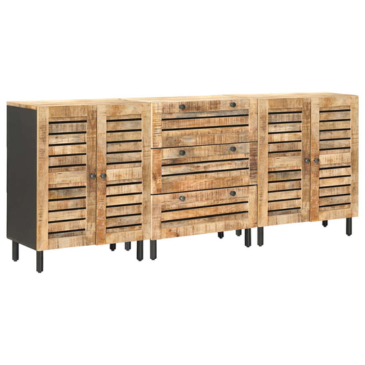 Úložné Skříně 3 Ks 180 X 33 X 75 Cm Masivní Mangové Dřevo