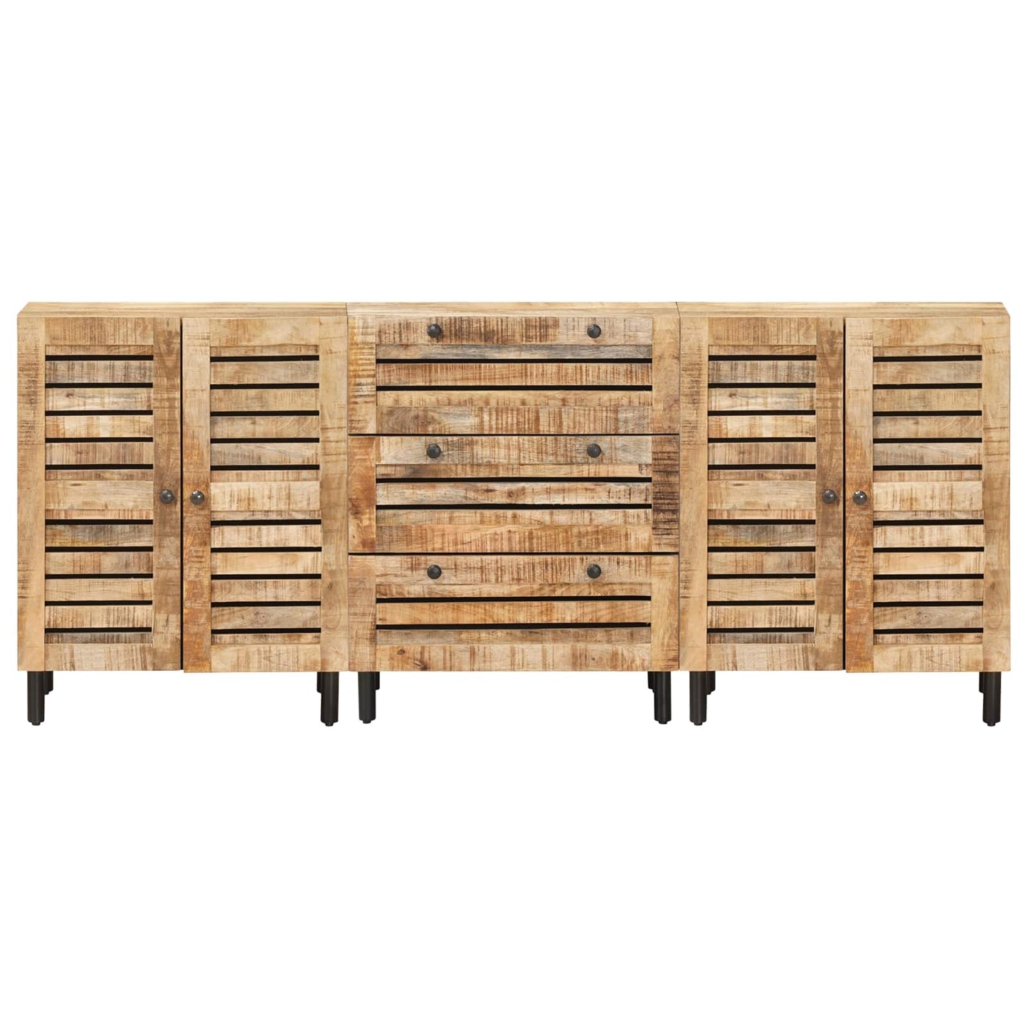 Úložné Skříně 3 Ks 180 X 33 X 75 Cm Masivní Mangové Dřevo