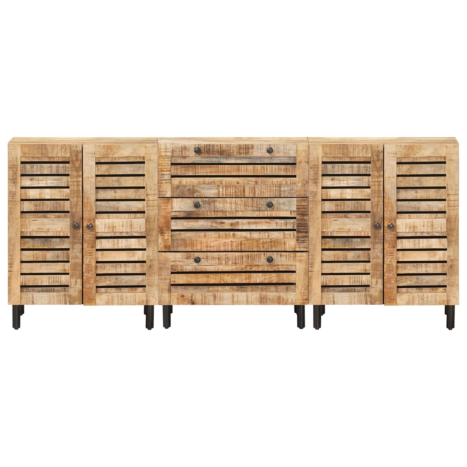 Úložné Skříně 3 Ks 180 X 33 X 75 Cm Masivní Mangové Dřevo