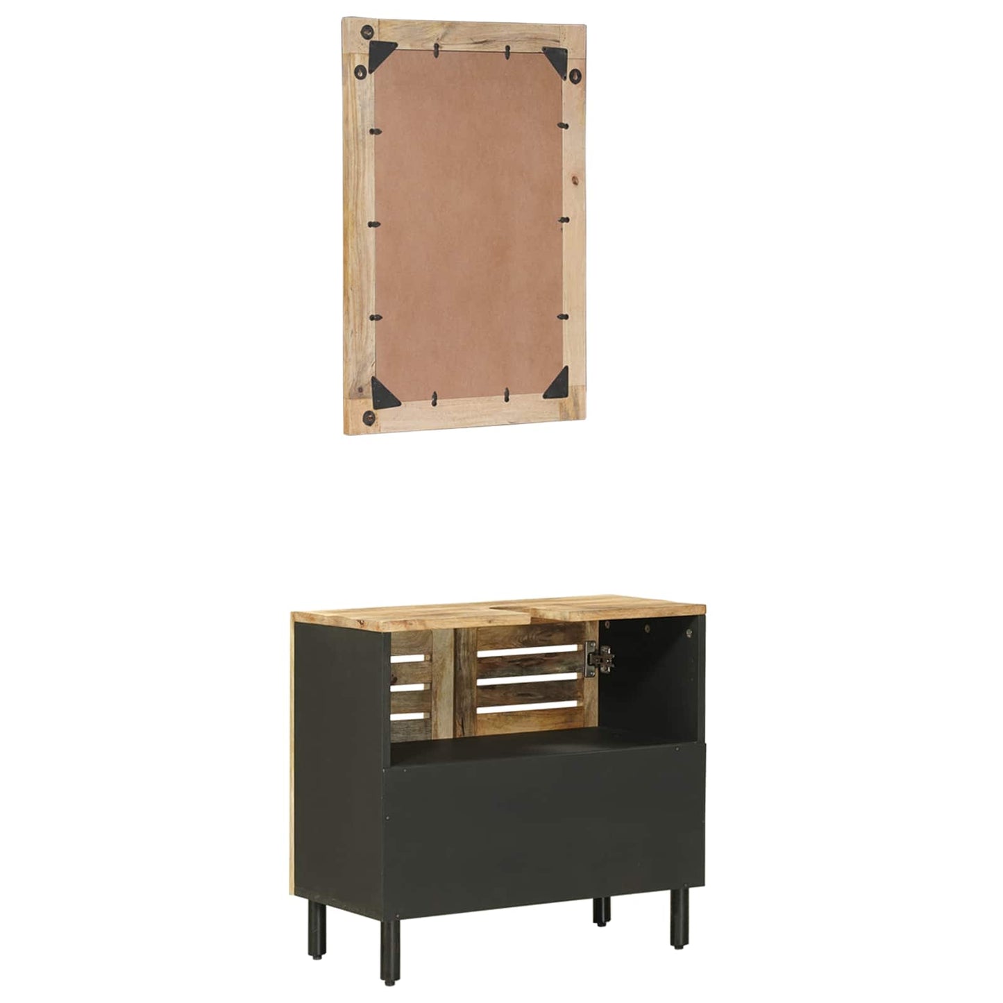 Sada Koupelnových Skříněk 2 Ks Přírodní 62 X 33 X 58 Cm