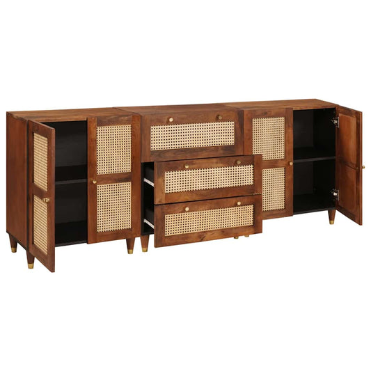 Sestava Komody 3 Ks 180 X 33 X 75 Cm Masivní Mangové Dřevo