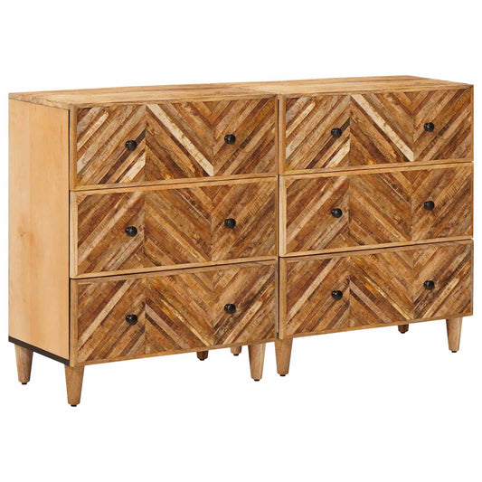 Úložné Skříně 2 Ks 60 X 33,5 X 75 Cm Masivní Mangové Dřevo
