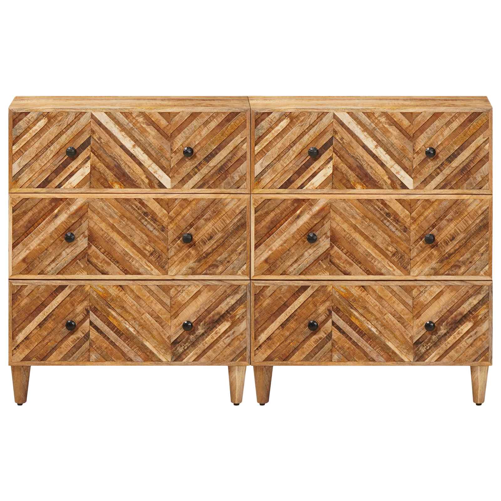 Úložné Skříně 2 Ks 60 X 33,5 X 75 Cm Masivní Mangové Dřevo