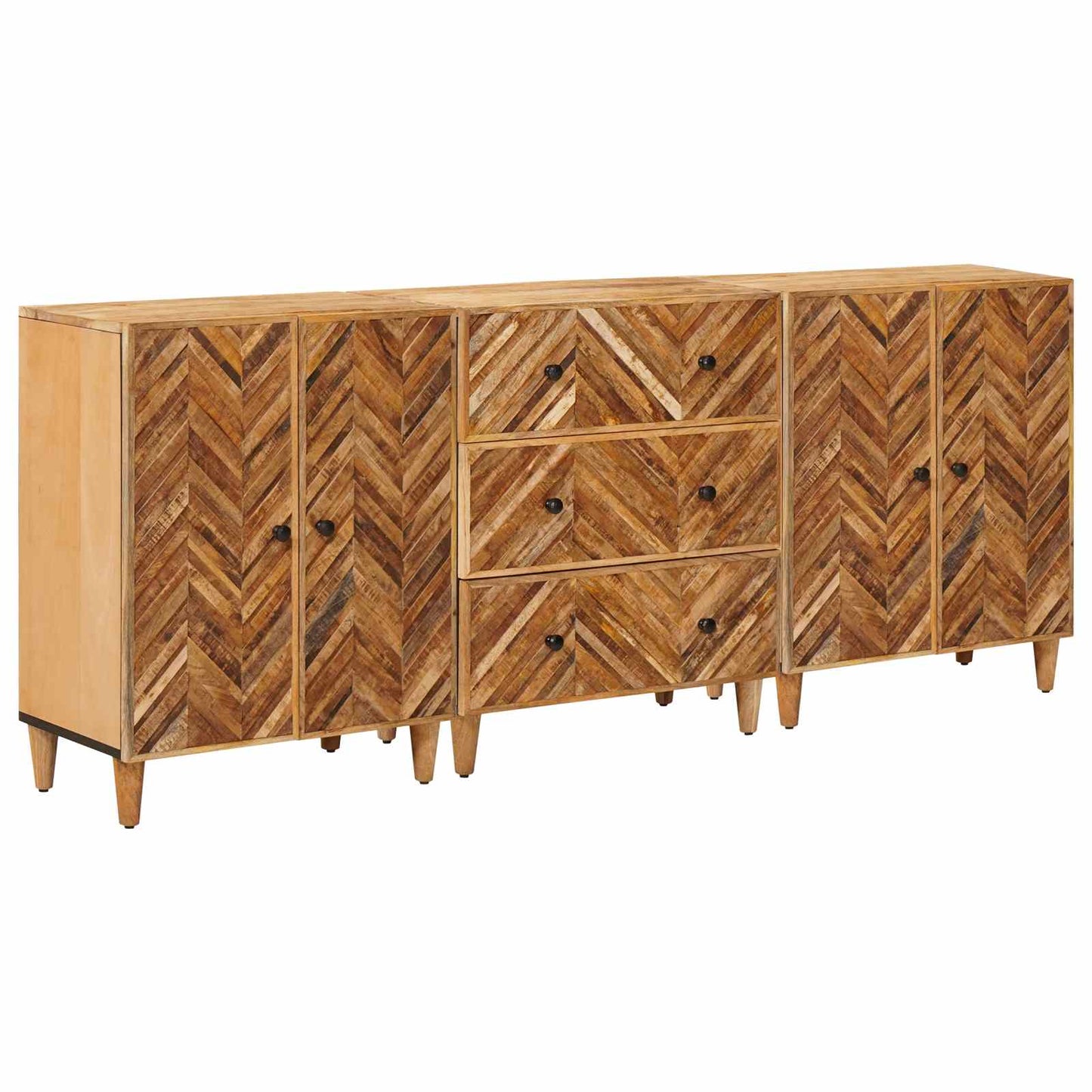 Úložné Skříně 3 Ks 60 X 33,5 X 75 Cm Masivní Mangové Dřevo