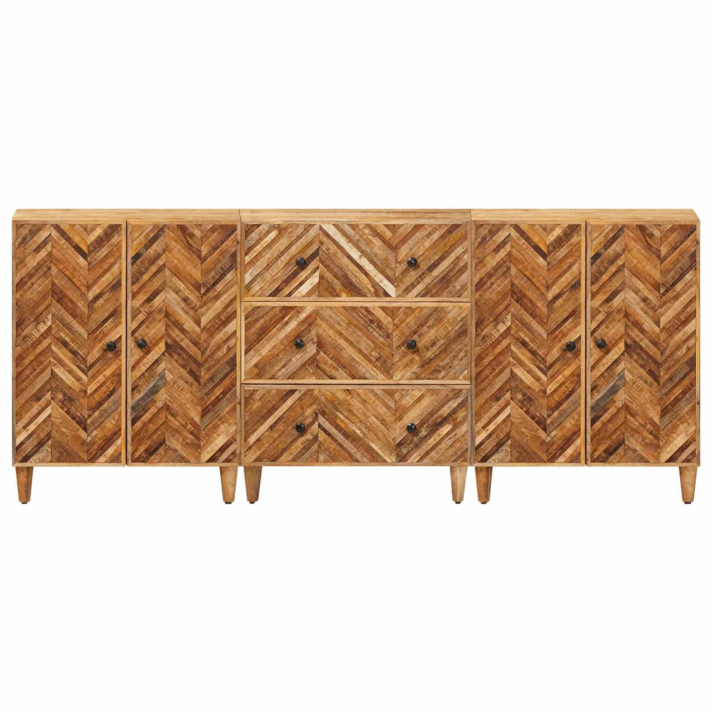Úložné Skříně 3 Ks 60 X 33,5 X 75 Cm Masivní Mangové Dřevo
