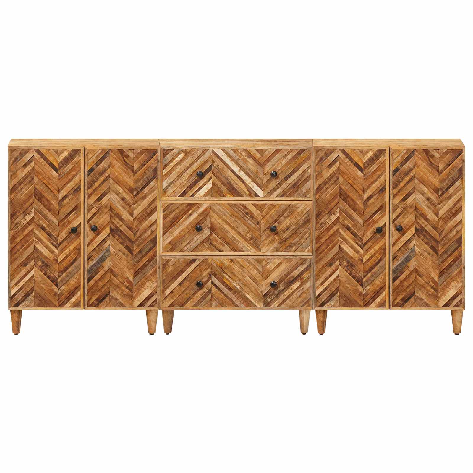 Úložné Skříně 3 Ks 60 X 33,5 X 75 Cm Masivní Mangové Dřevo