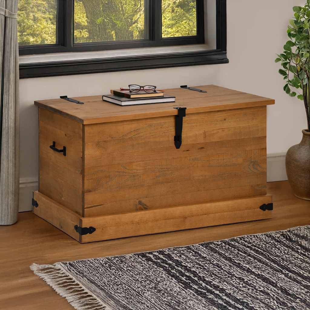 Úložná Komoda Halden Černý 91X48X47 Cm Borovicový Masiv