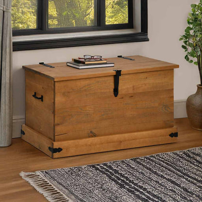 Úložná Komoda Halden Černý 91X48X47 Cm Borovicový Masiv