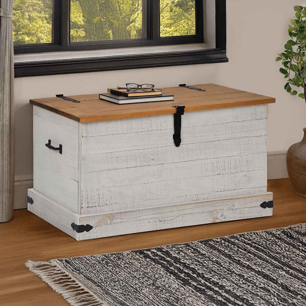 Úložná Komoda Halden Černý 91X48X47 Cm Borovicový Masiv