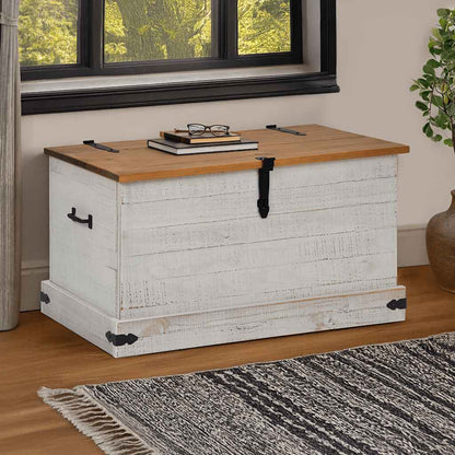 Úložná Komoda Halden Černý 91X48X47 Cm Borovicový Masiv