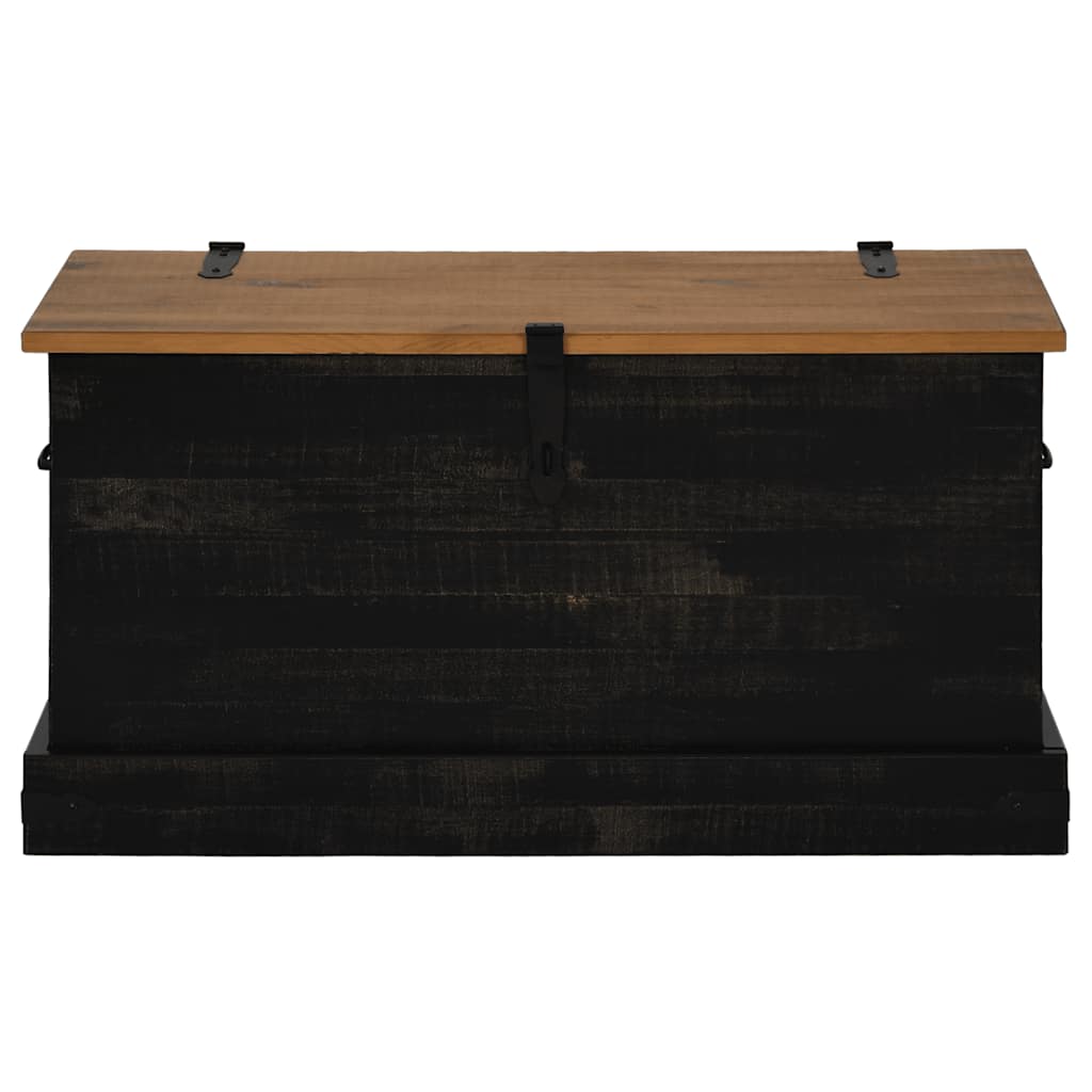 Úložná Komoda Halden Černý 91X48X47 Cm Borovicový Masiv