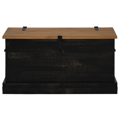 Úložná Komoda Halden Černý 91X48X47 Cm Borovicový Masiv