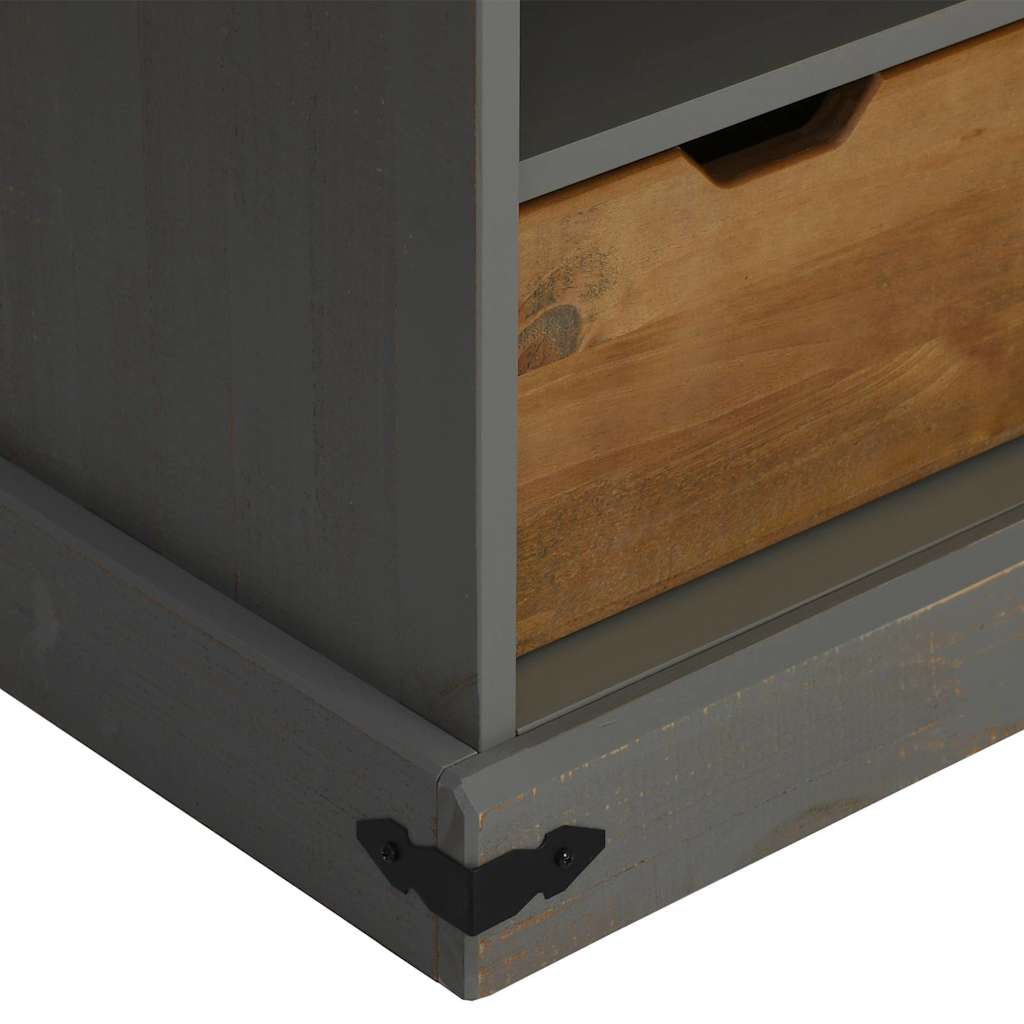 Tv Skříňka Halden S Posuvnými Dveřmi Šedá Masivní Dřevo