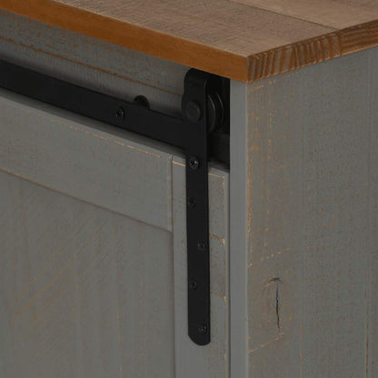 Tv Skříňka Halden 2 Posuvné Dveře Šedá 150X40X60 Cm Masiv