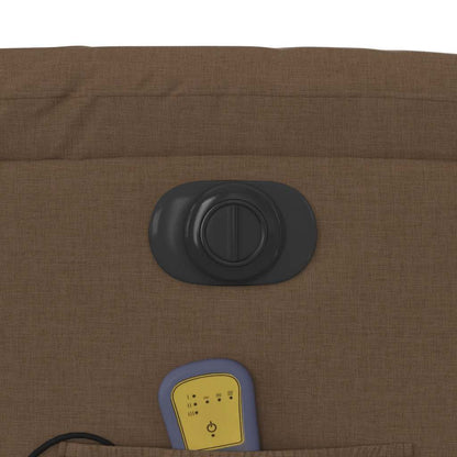 Elektrické Masážní Polohovací Křeslo Hnědé Textil Hnědá