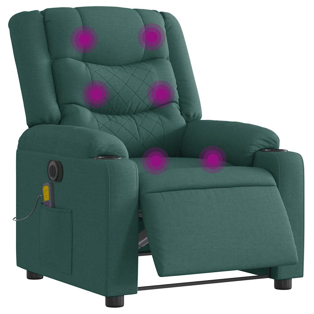 Polohovací Křeslo Tmavě Zelené Textil Tmavě Zelená