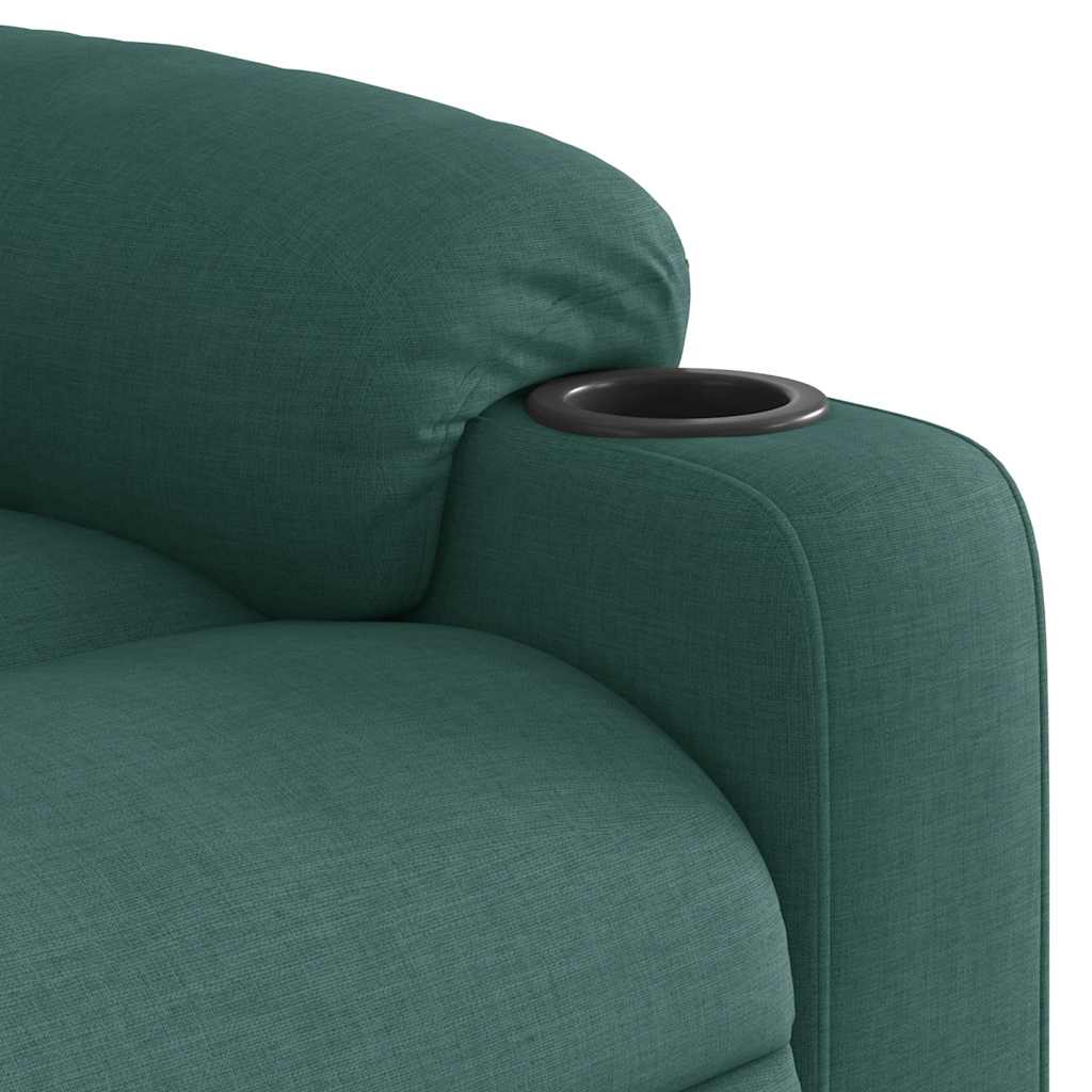 Zvedací Polohovací Křeslo Tmavě Zelené Textil Tmavě Zelená