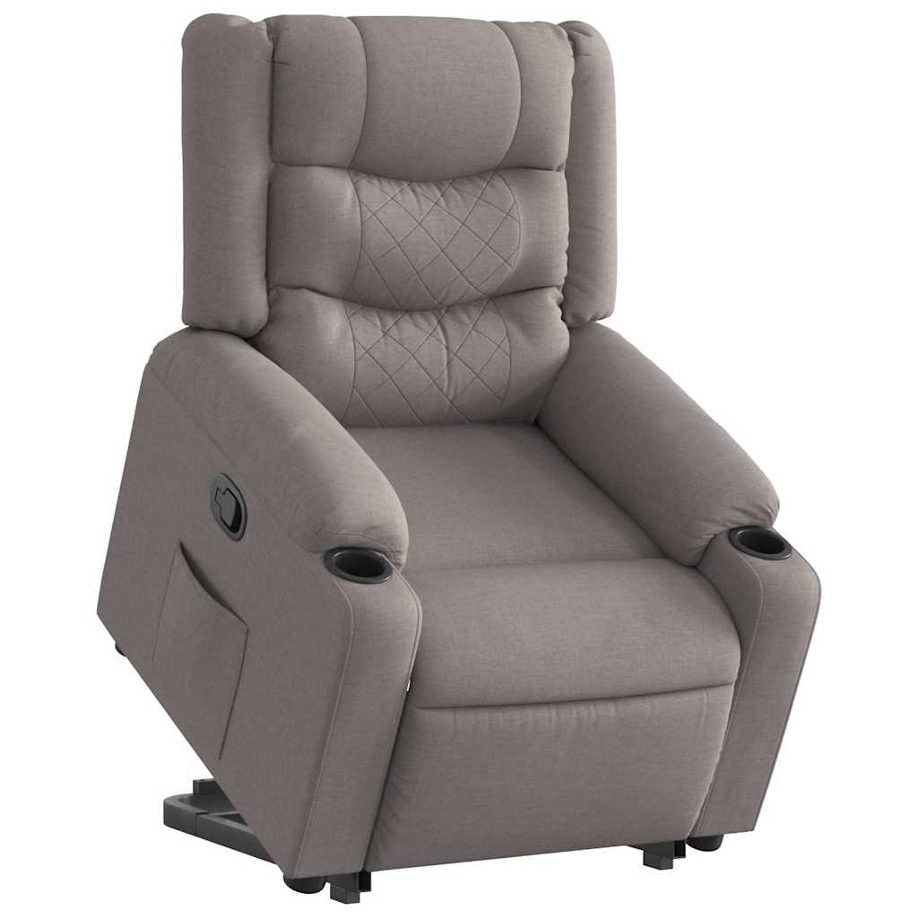 Zvedací Polohovací Křeslo Textil Taupe