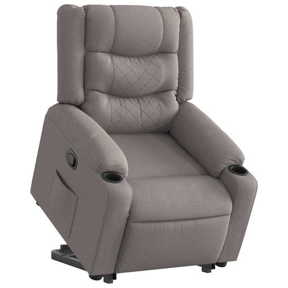 Zvedací Polohovací Křeslo Textil Taupe