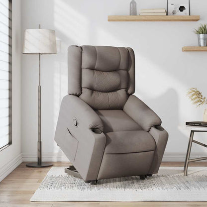 Zvedací Polohovací Křeslo Textil Taupe