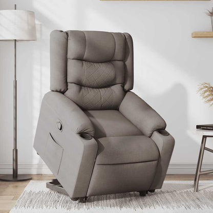 Zvedací Polohovací Křeslo Textil Taupe