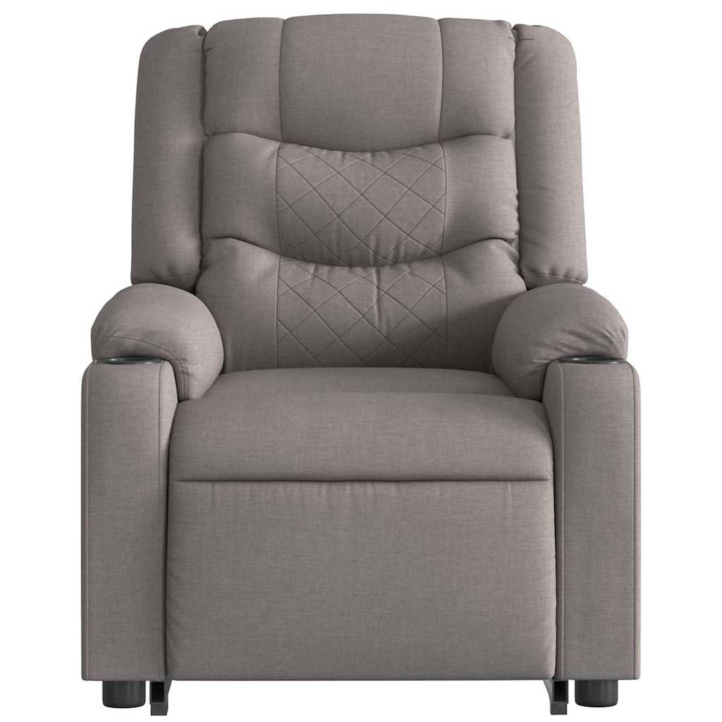 Zvedací Polohovací Křeslo Textil Taupe