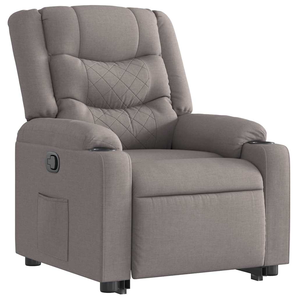 Zvedací Polohovací Křeslo Textil Taupe