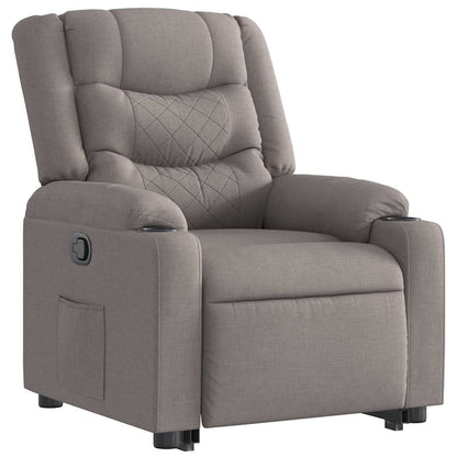 Zvedací Polohovací Křeslo Textil Taupe