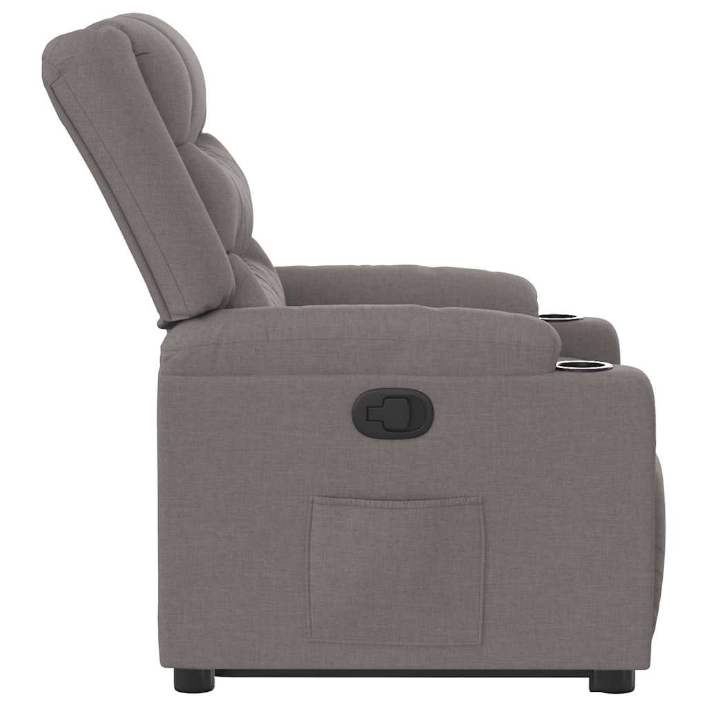 Zvedací Polohovací Křeslo Textil Taupe