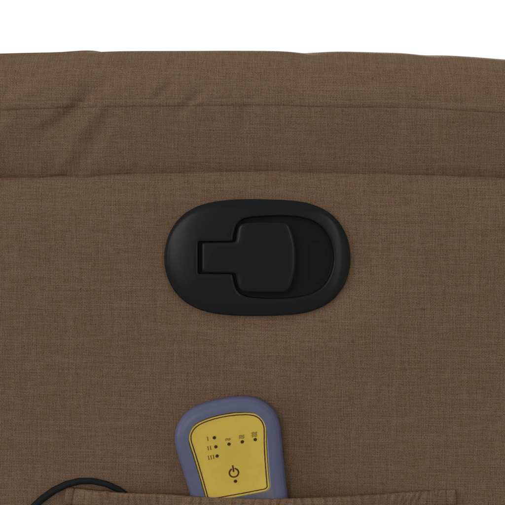 Zvedací Masážní Polohovací Křeslo Hnědé Textil Hnědá