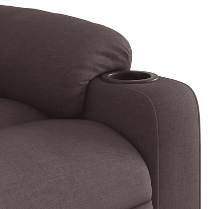 Zvedací Masážní Polohovací Křeslo Tmavě Hnědé Textil Tmavě Hnědá