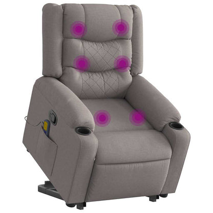 Zvedací Polohovací Křeslo Textil Taupe
