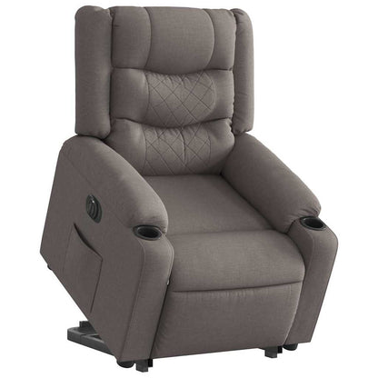 Zvedací Polohovací Křeslo Textil Taupe