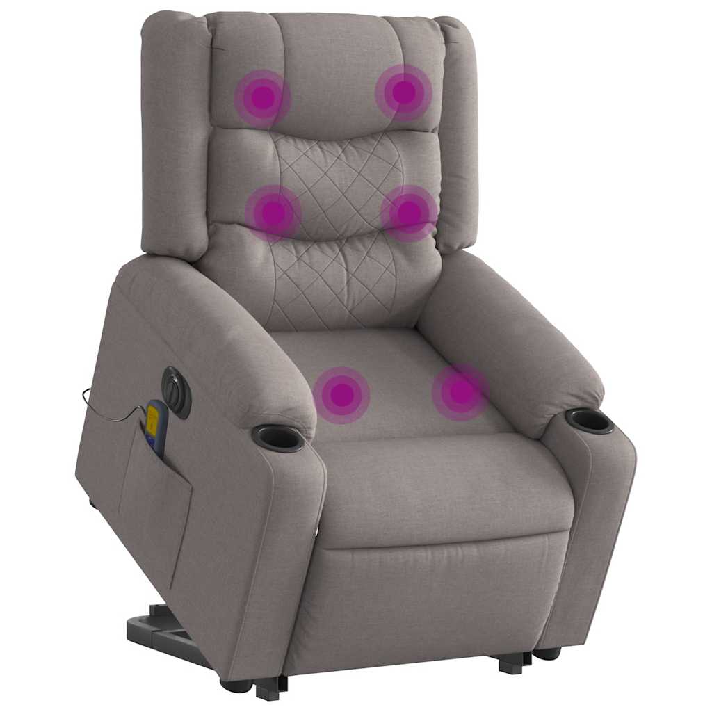 Zvedací Polohovací Křeslo Textil Taupe