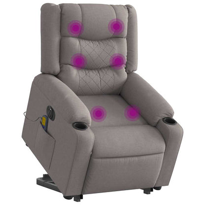 Zvedací Polohovací Křeslo Textil Taupe