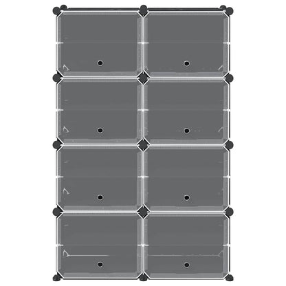 Úložný Organizér S 8 Kostkami S Dvířky Černý Pp