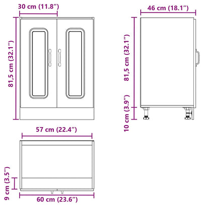 Skříňka Pod Umyvadlo "Kalmar" Betonově Šedá 60X46X81,5 Cm Betonová Šedá