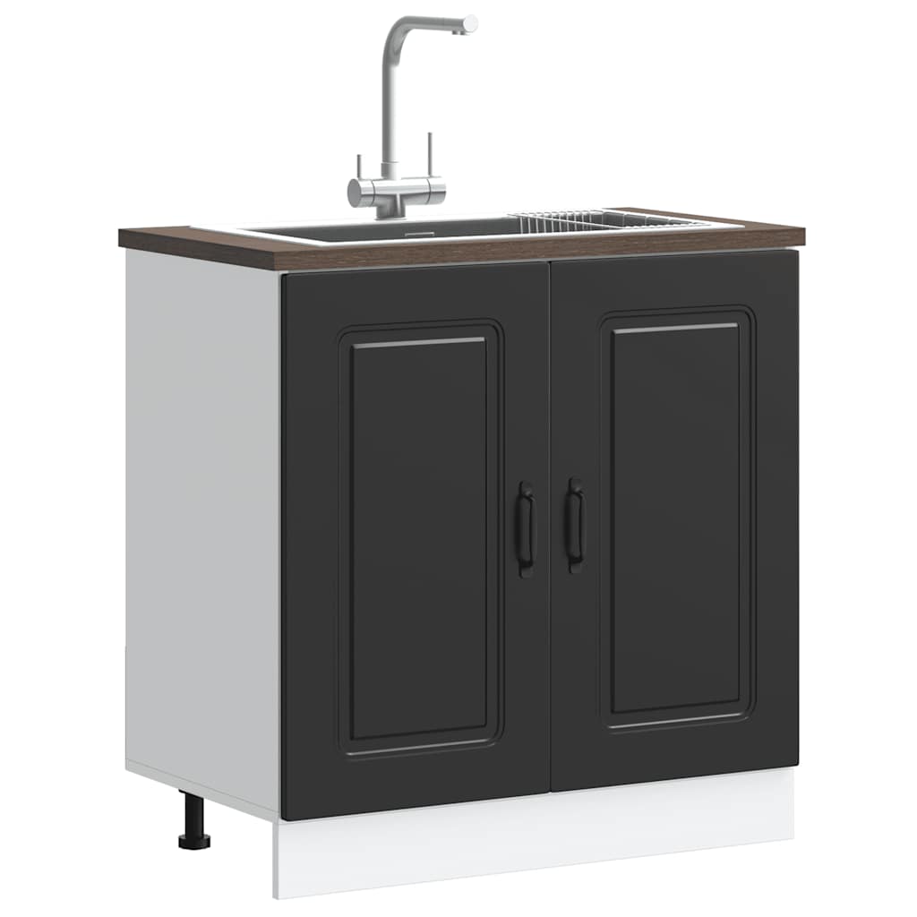 Skříňka Pod Umyvadlo "Kalmar" Černý 80X46X81,5 Cm Kompozit Černá