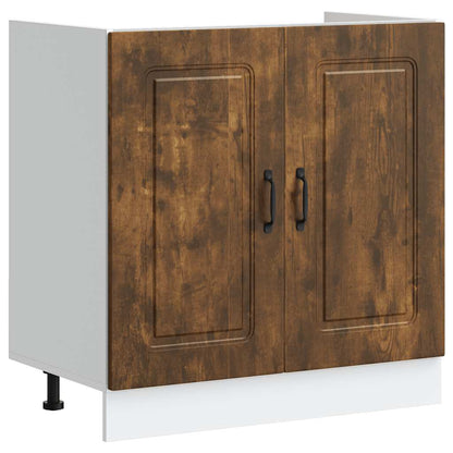 Skříňka Pod Umyvadlo "Kalmar" 80X46X81,5Cm Kompozit Kouřový Dub