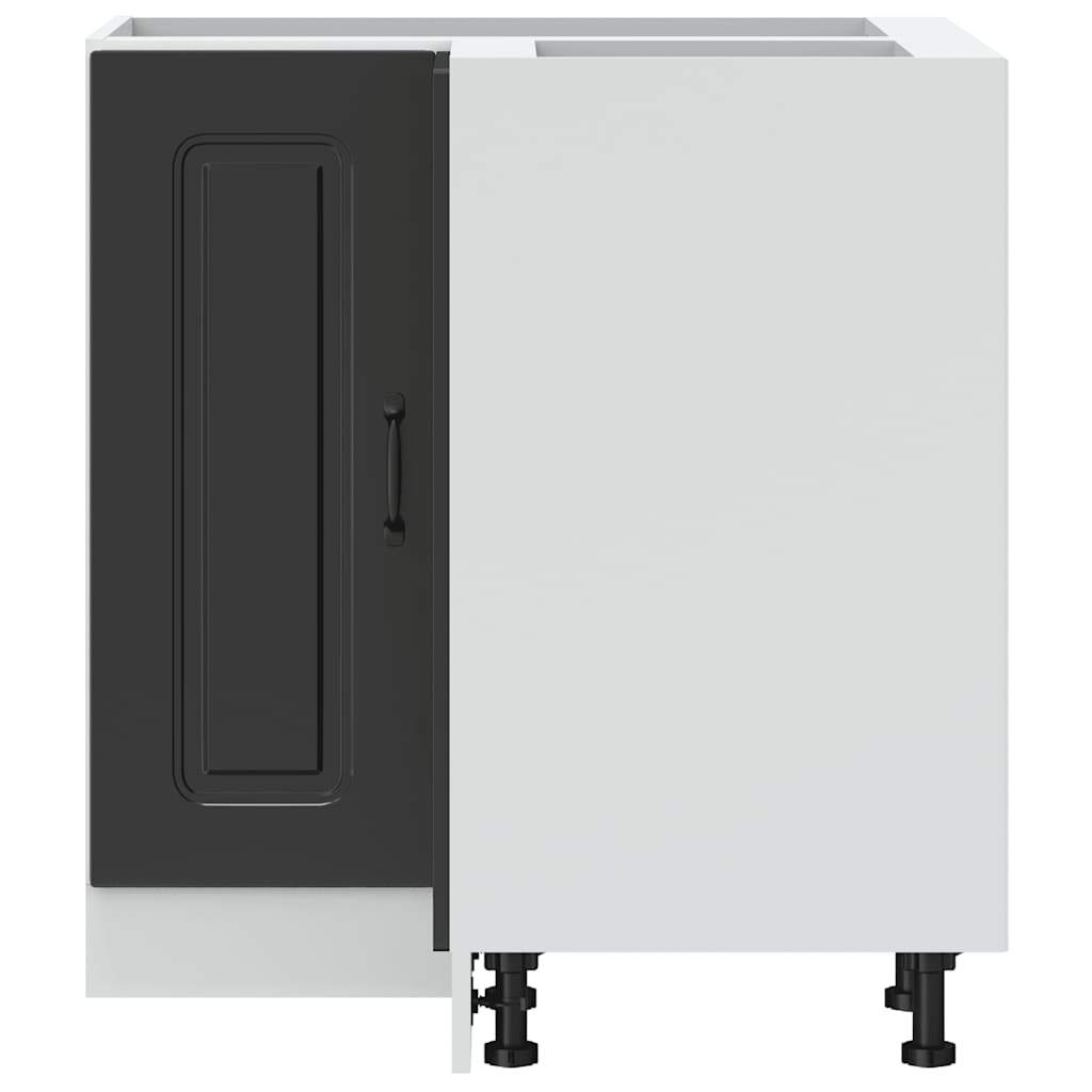 Kuchyňská Rohová Skříňka "Kalmar" Černý Kompozitní Dřevo Černá